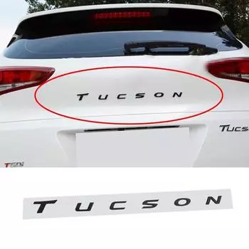 Черный логотип TUCSON, наклейка на багажник автомобиля для TUCSON i40 i25 i35 i30 ix25 ix35 i20 TUCSON, наклейка на капот, задняя наклейка, ABS серый