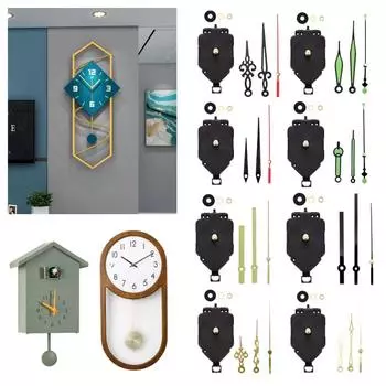 Черный маятниковый механизм часов с указателем часов/минут/секунд, детали настенных часов, комплект стрелок часов 726