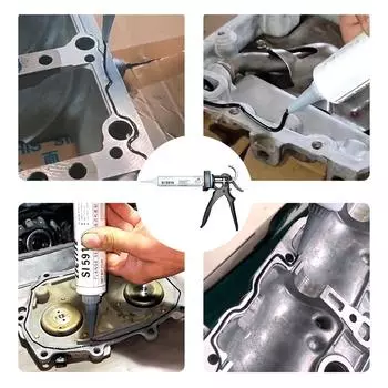 Черный масляный стойкий силиконовый RTV прокладочный материал, безопасный и некоррозионный для автомобильного герметика двигателя, 2,5 унции