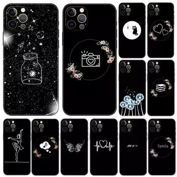 Черный матовый чехол для телефона iPhone 5 5s 2020se 6 6s 7 8 plus x 10 XR XS 11 12 13 mini pro MAX черная задняя крышка из ТПУ iphone 5 5S SE 2016