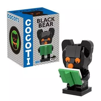 Черный медведь DIY Собранный блок-фигурка персонажа Игрушка