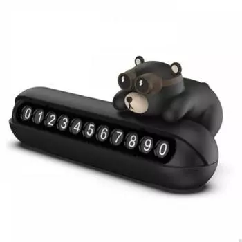 Черный медведь парковка номерной знак номер мобильного телефона автомобиля доска уведомлений контактная информация украшение автомобиля, корейский автомобиль акк