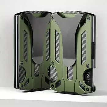 Черный металлический кошелек Funtingree для мужчин, блокировка RFID, тонкий минималистский держатель для карт из алюминиевого сплава с зажимом для денег, деловой стиль, без оплетки 9.5x5.5x1cm чёрный