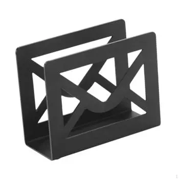 Черный металлический настольный почтовый держатель с вырезом в виде конверта, органайзер для писем на домашний офис