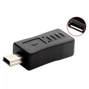Черный микро-USB-мама к мини-USB-адаптеру-переходнику зарядного устройства
