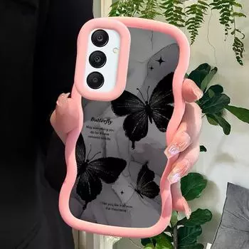 Черный мягкий чехол-бабочка для телефона Samsung Galaxy A52 A73 A12 S24 Ultra 5G S23 S22 S21 S20 FE Wave Edge противоударный защитный резиновый чехол Samsung A73 5G синий