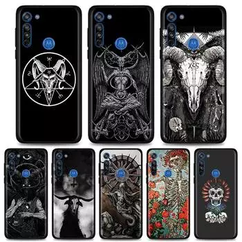 Черный мягкий чехол для Motorola Moto G30 G8 G9 Plus G Power One Fusion E6s E7 Plus Edge Plus, чехол для телефона, сатанинский страшный череп Moto G Stylus