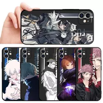 Черный мягкий чехол для телефона Iphone 11 13 Pro 14 Pro Max Se 12 Mini Xs X 8 Plus 7 6s Xr 13pro 11 Pro Coque Jujutsu Kaisen Cover iPhone 11 Pro