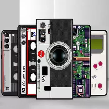 Черный мягкий чехол для телефона Samsung Galaxy S22 S21 S20 Ultra FE S9 S8 S10 Plus Note 20 10 Fundas, чехол для кассеты, игровая консоль, музыка Samsung Note 9