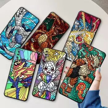 Черный мягкий чехол для телефона Samsung Galaxy A71 A10 A51 A70 A20e A20s A20 A04 A03 A40 A50 A01 A30 TPU чехол цветной покемон пикачу Samsung A10