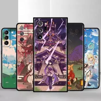 Черный мягкий чехол для телефона Samsung Galaxy S22 S21 S20 Ultra FE S9 S8 S10 Plus Note 20 10 9 Fundas Cover Genshin Impact Beelzebul Samsung Note 9