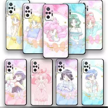 Черный мягкий чехол для телефона Xiaomi Redmi Note 11T 10 Lite 10S 9 11 Pro 11S 7 8T 8 9S 5G Роскошный матовый чехол S-Sailors для девочек Moons Redmi Note 7