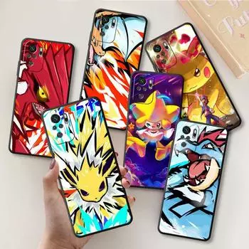Черный мягкий чехол для Xiaomi Redmi Note 10S 10 Lite 11T 11 Pro 9S 9 8T 11S 8 7 11E 5G противоударный чехол TPU с рисунком покемона Пикачу Redmi Note 7