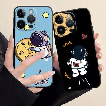 Черный мягкий противоударный чехол для Samsung Galaxy M23 M31 M33 M51 M52 M22 M30s M12 M32 5g M13 M31 Prime Cute Star Astronaut Cover for Samsung M11