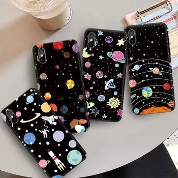 Черный Мягкий силиконовый чехол для телефона «Фэнтези Вселенная Ночное небо» для iPhone, Huawei, Xiaomi, Samsung, Meizu Honor 9X Premium Russia