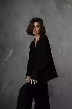 Черный муслиновый комплект Bali с бисером