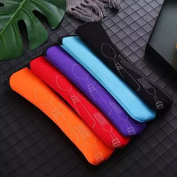 Черный набор посуды Синяя палочка для еды из нержавеющей стали B