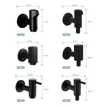 Черный настенный латунный кран для стиральной машины, садовая уличная швабра, кран для бассейна, угловой кран для туалета, ванной комнаты, кран для воды Type A