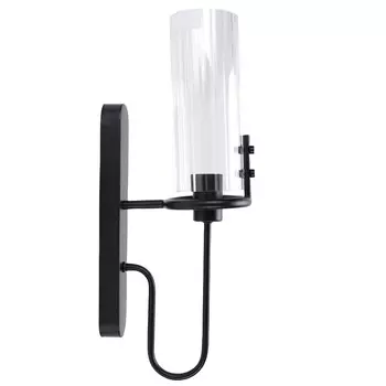 Черный настенный светильник бра современный настенный светильник для внутреннего использования с прозрачным стеклянным абажуром для столовой
