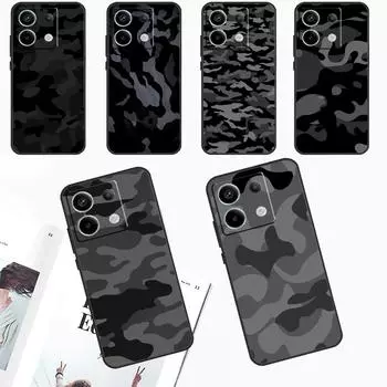 Черный ночной камуфляжный чехол для телефона Redmi Note 13 9 10 11 12 Pro Plus 10S 11S 12S Redmi 12 9C 10C 12C 13C Cover Redmi Note 13 4G