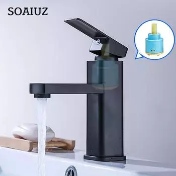 Черный одинарный смеситель для холодной раковины из нержавеющей стали 304, смеситель для раковины в ванной комнате