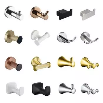 Черный окрашенный вешалки из нержавеющей стали настенное зеркало хромированный крючок для полотенец фурнитура для ванной комнаты вешалка для халатов золотисто-белый серый