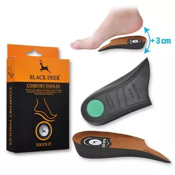 Черный олень 3 см Уход за ногами Стелька для увеличения роста Дышащий унисекс Полные полустельки Вставка для пятки Спортивная обувь Подушка-подушка 1 пара Женщины Мужчины Коричневый