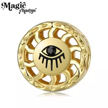 Черный отпечаток дьявольского глаза 925 стерлинговое серебро бисерное ожерелье аксессуары аксессуары бусины