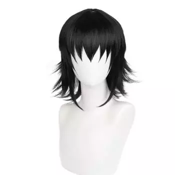 Черный парик 43 см, косплей, истребитель демонов Kimetsu no Yaiba Makomo, костюм, женские термостойкие синтетические волосы, парики для вечеринки на Хэллоуин One Size чёрный