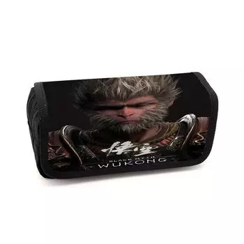 Черный пенал Wukong Myth Двухслойный откидной крышкой Большой вместимости Simplev Style A