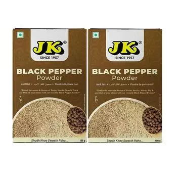 Черный перец молотый JK 100 г | Премиальный свежемолотый перец для приготовления пищи, приправ и специй | Натуральный и чистый черный перец (Упаковка из 2 шт.)