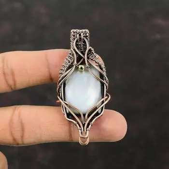 Черный перламутровый медный кулон, обернутый проволокой, кулон ручной работы, драгоценные камни, медная проволока, подарок для женщин, лечебный камень