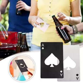 Черный персик открывалка для бутылок креативная игральная карта в форме нержавеющей стали домашние инструменты открывалка для пивных бутылок One Size чёрный