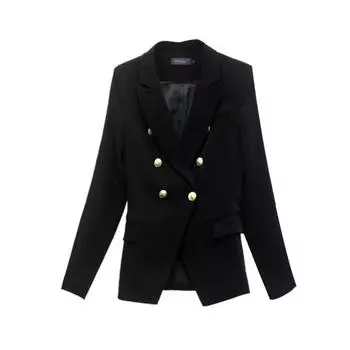 Черный пиджак с застежкой на талии для создания эффекта стройности и фигуры L чёрный