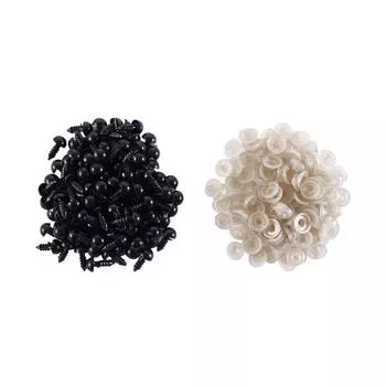 Черный пластиковый защитный с шайбами Кукольные глаза Поделки Изготовление игрушек Аксессуары Кукольные глаза 8mm