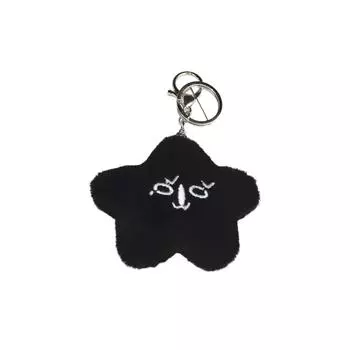 Черный плюшевый кулон, брелок, украшение для рюкзака, милый набор смайликов, кукла-звезда One Size