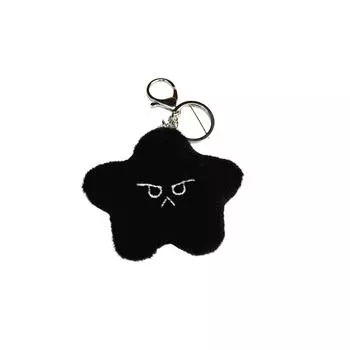 Черный плюшевый кулон, брелок, украшение для рюкзака, милый набор смайликов, кукла-звезда One Size