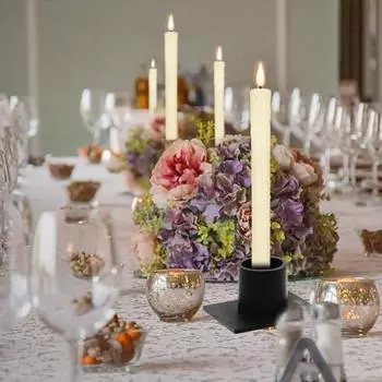 Черный подсвечник, высокая прочность, простая геометрическая свеча Round