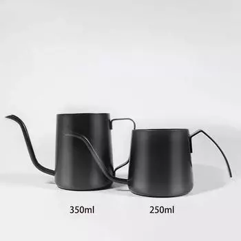 Черный покрашенный ручной капельный чайник из нержавеющей стали для кофеварки с гибким горлышком, чайник для заваривания кофе