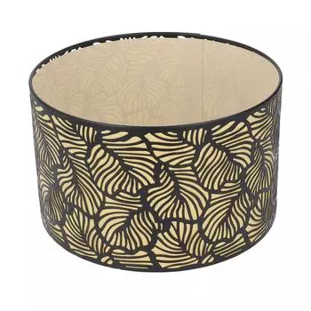 Черный полый металлический абажур с желтой подкладкой, металлический абажур для настольной лампы E27 E14 Caliber