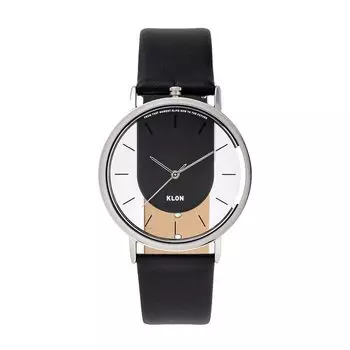 Черный Популярный Бренд Кожа Стильный Унисекс Черный Скелетон Часы KLON INVISIBLE RELATION ЧЕРНЫЙ 40 мм Мужские Женские чёрный