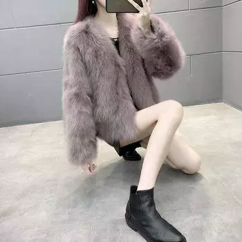 Черный пояс средней длины, теплая роскошная шуба из искусственного меха, с длинными рукавами, плавающие волосы, мытая шерсть, женская мода, мех для девочек, норковый волос S белый