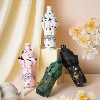 Черный пятисекционный кружевной зонт автоматический виниловый солнцезащитный зонт женский УФ-защита складной солнцезащитный зонт от дождя и дождя двойного назначения