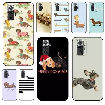 Черный Prime Art Cover Силиконовый Soldes Dachshund Dog для Redmi Note 10 10s Pro 4G 5G Чехол для мобильного телефона Xiaomi Redmi RedmiNote10 4G