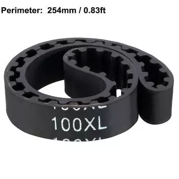 Черный приводной зубчатый ремень шириной 10 мм, синхронный замкнутый контур, шкивы ремня ГРМ, передача мощности 100XL-254mm/0.83ft