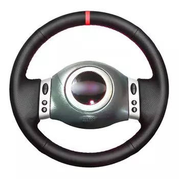 Черный противоскользящий чехол на руль автомобиля из искусственной кожи для мини-хэтчбека/Mini R50/R52/R53 2001-2006 кабриолета 2004-2007 2008 красный