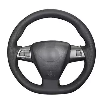Черный противоскользящий чехол на руль автомобиля из искусственной кожи для Toyota Corolla RAV4 Auris Vanguard Voxy 2010-2014 Wish 2009-2017 чёрный