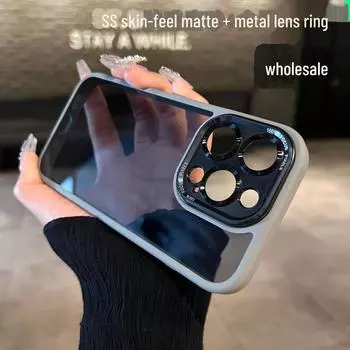 Черный прозрачный чехол для iPhone 14 для Apple 15 Pro Max с металлическими кнопками и дизайном «Соколиный глаз». Dark purple. iPhone 16 темно-фиолетового