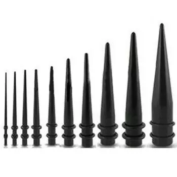 Черный прямой акриловый конусообразный расширитель для ушей, носилки, коническая вилка, устройство 8mm