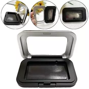 Черный прямоугольный магнитный чехол для хранения игл, портативный черный чехол для хранения игл, коробка, аксессуары для швейных инструментов чёрный